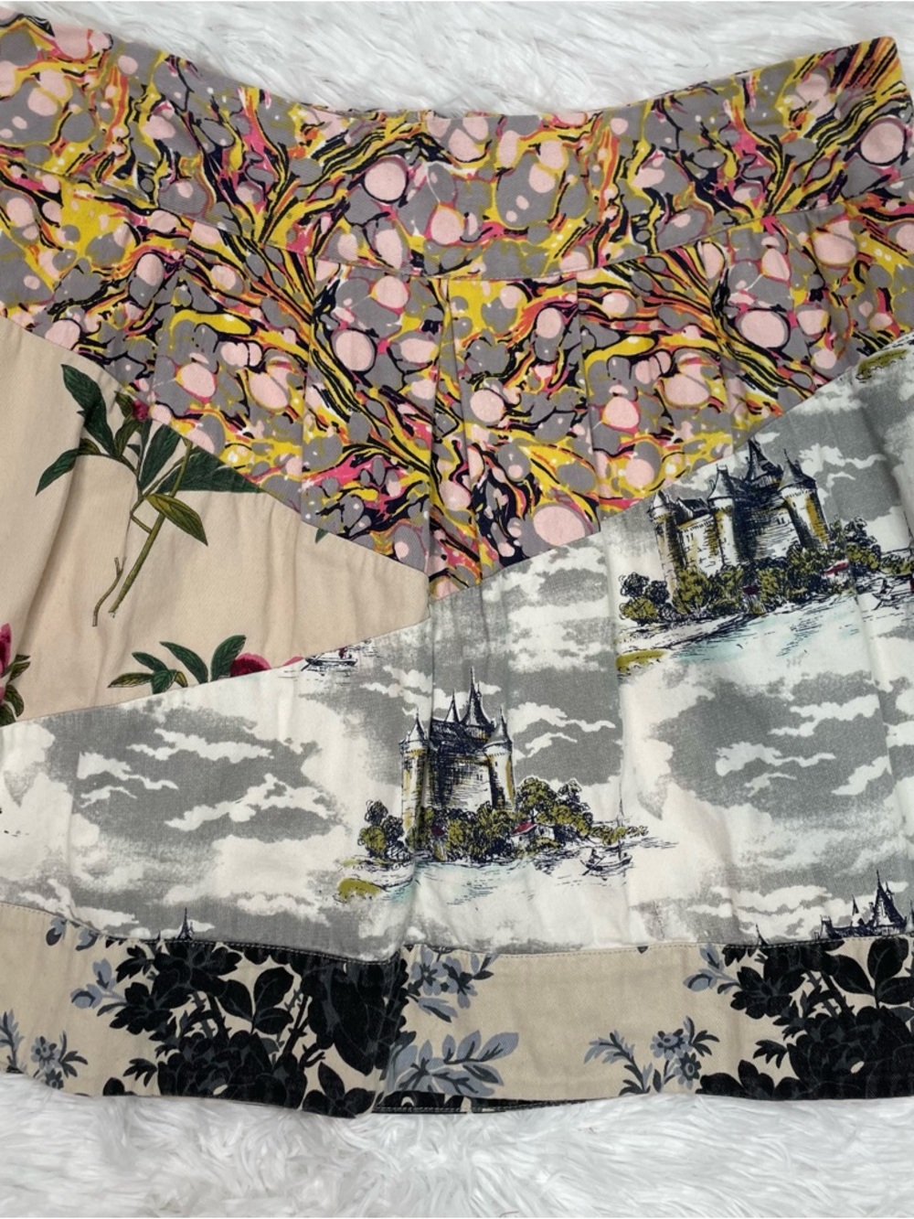 Anthropologie Leifnotes Mini Skirt Womens Size 12 Fortress Floral Pleated Short - Picture 5 of 11